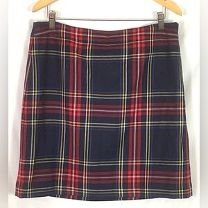 Talbots-wool and poly spandex, black and red plaid skirt – size 12 P